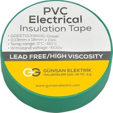 Esranın Dünyası Yeşil Elektrik Izolasyon Bandı - 10 Adet 0.13 mm Kalınlık 18 mm Genişlik