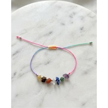 Femenino Doğal Taş 7 Çakra Bilekliği – Akik, Sitrin, Kristal Kuvars, Lapis, Aventurin, Kaplan Gözü, Ametist