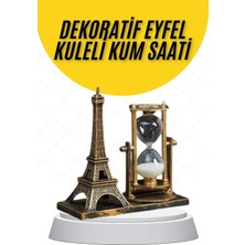 Akmanora Dekoratif Eyfel Kulesi ve Kum Saati Vintage Tarzı Masa Süsü Biblo