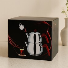 Alvera Paslanmaz Çelik Çaydanlık Seti (1l + 2l) Küre Model
