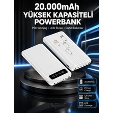 Akmanora Akıllı LCD Ekranlı 20.000MAH Powerbank Pd + USB + Type-C Yeni Nesil
