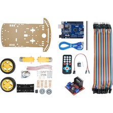 Atölye Elektronik Ir Kumandalı Robot Araba Kiti - 18650 Pil Yuvalı Set (2WD + Arduino + Motor Sürücü + Kumanda)