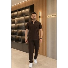 Belendir Zra Krep Likralı Erkek Ikili Takım Açık Kahve