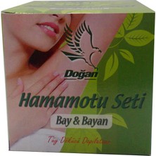 Alvera Hamamotu Seti Tüy Dökücü Toz Bay Bayan 100 gr Kase Spatula Kolonyalı Mendil