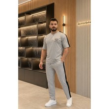 Belendir 2 Iplik Garnili Erkek Ikili Takım Gri