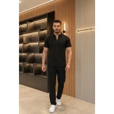 Belendir Zra Krep Likralı Erkek Ikili Takım Siyah