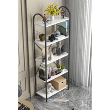 Alvera Metal Kitaplık Beyaz 180 cm