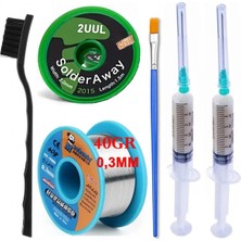 MHM Mechanic /lehim Teli 40GR 0,3mm Flux Lehim Toplama 2UUL-2015 Emme Teli 2,0mm Havya Lehimleme Teli SET09