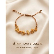 Femenino Sitrin Taşı Gerçek Doğal Taş Merdiven Örme Bileklik – Para, Bolluk ve Enerji