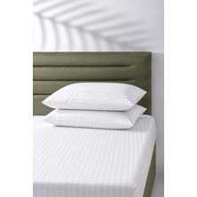 Hig Store Çizgili Saten Çarşaf Takımı Seti Lastikli Yumuşak & Parlak Tek/çift/battal Boy 30 cm Yükseklik