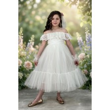Tny Kids Collection Kız Çocuk Güpür Gelinlik Abiye Elbise