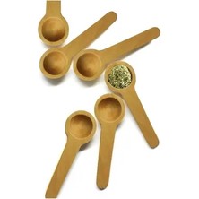 CATEKSSS 6 La Ahçap Mini Ölçek Kaptan - Baharat ve Reçel Kaptan 7 cm Çelik Çok Renkli