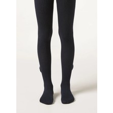 Calzedonia Kız Çocuk Fitilli ve Fiyonklu Pamuklu Külotlu Çorap