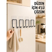 Esranın Dünyası 4 Adet Yapışkanlı Askı Çok Amaçlı Mutfak Banyo Düzenleyici Askılık