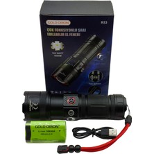 farissu Gold Orion R53 Profesyonel 100W 3000 Lümen Zoomlu Şarjlı El Feneri