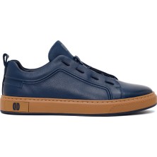 Derimod Erkek Lacivert Bağcıklı Deri Sneaker WM680002DV