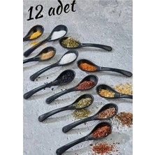 CATEKSSS 12 Adet Siyah Servis ve Baharat Kaptan - Kahvaltılık Bal Kaptan Teker Reçel Servis Kaptan Plastik Si