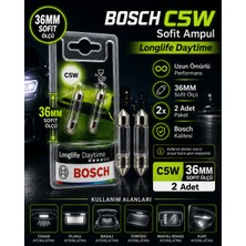 Bosch C5W 36MM Sofit Ampul Longlife Daytime 2'li Set Uzun Ömürlü Iç Aydınlatma Plaka Ampulü