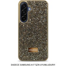 Skyarmor Samsung A17 Uyumlu Kafie Iç Yüzey Tasarımlı Taşlı Işıltılı Parlak Pırlanta Kılıf Dia Plus