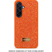 Skyarmor Samsung A17 Uyumlu Kafie Iç Yüzey Tasarımlı Taşlı Işıltılı Parlak Pırlanta Kılıf Dia Plus