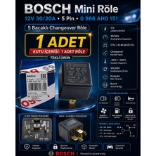 Bosch 12V 5 Pin Mini Röle 30/20A 1 Adet Değiştirici Far Sis Korna Fan Rölesi 0 986 Ah0 151