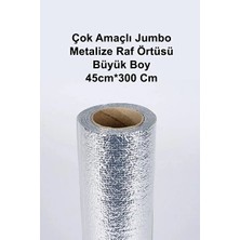 CATEKSSS Çok Amaçlı Metalize Raf Örtüsü Büyük Boy 45 cm x 3 Metre 1 Adet Belirtilmemii Metalik Tr