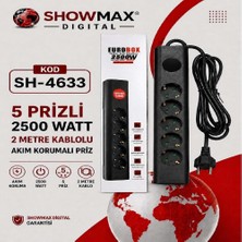 Antenci Eurobox SH-4632 4'lü 2metre Kablolu Akım Korumalı Grup Priz