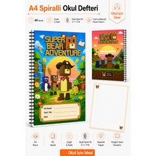 Morinna Super Bear Adventure Temalı A4 Spiralli Okul Defteri 60 Yaprak Kareli Dftkr-02