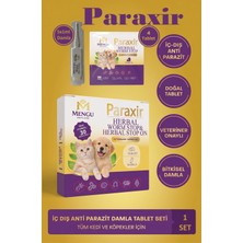 Mengu Petcare Paraxir Kedi Iç Dış Bitkisel P Arazit Iç Dış D Amlası Köpek Iç Dış Anti P Arazit Bit Pire Kene Damla Seti (5 Damla 4 Tablet)