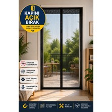 Medushop Mıknatıslı Kapı Sinekliği 100X210 cm Siyah Manyetik Otomatik Kapanan Sineklik Tülü