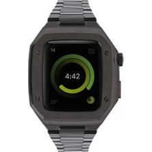 Esranın Dünyası Newface Apple Watch 44MM Metal Petek Kasalı Kordon - Siyah