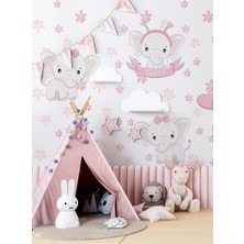 S Digital Sevimli Filler ve Çiçekler Temalı Duvar Sticker - 75X94 cm - Çocuk ve Bebek Odası Uyumlu - Kendinden Yapışkanlı Mat Pvc Folyo