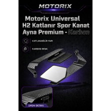 Universal H2 Katlanır Spor Kanat Ayna Premium - Karbon