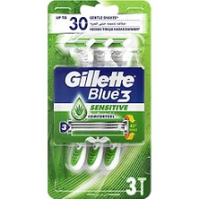 Esranın Dünyası Gillette Blue3 Sensitive Kullan At Tıraş Bıçağı 3'lü 1 Paket