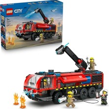Esranın Dünyası LEGO City Havaalanı Itfaiye Kamyonu 60499 | 7 Yaş ve Üzeri Çocuklar Için 4 Itfaiyeci Minifigürü Içeren Oyuncak Araba Yapım Seti, Hediye Fikri (691 Parça)