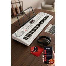 Esranın Dünyası Midex PS-1500WH-H Başlangıç Için 61 Tuşlu Org Kulaklık Notalık Adaptör Öğrenim Metodu (100 Ses 100 Ritim)