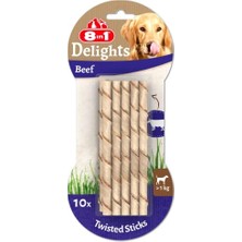 Esranın Dünyası Delights Beef Twisted Sticks Burgu Çubuklar 10'lu, 55 gr Köpek Ödülü