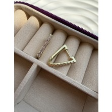 Xuping Jewelry Gold Geometrik Üçgen Taşlı Küpe