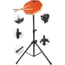 Esranın Dünyası Midex DD-1080-PAK Davul Çalışma Pedi Seti, 8 Inç, Turuncu, Bagetli