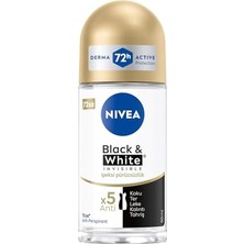 Esranın Dünyası Nıvea Kadın Roll On Deodorant Black&white Invisible Ipeksi Pürüzsüzlük 72 Saat Anti-Perspirant Koruma 50ML