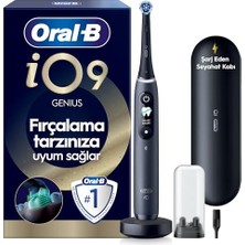 Esranın Dünyası Oral-B Io9 Siyah Şarjlı/elektrikli Diş Fırçası, 1 Fırça Başlığı, Hızlı Manyetik Şarj Cihazı, Uzun Ömürlü Pil, Şarj Eden Seyahat Kabı, Yedek Başlık Kabı