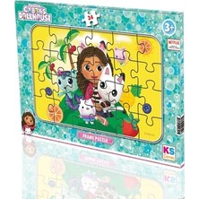 Esranın Dünyası Ks Games Gabby's Dollhouse 24 Parça Frame Puzzle Kolay Kırılmayan Karton Materyal 3+