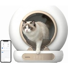 Esranın Dünyası Haustier MSP05 Akıllı Otomatik Kedi Tuvaleti, App ile Uzaktan Kontrol, 65LT Hazne, Iyonizer Kötü Koku Giderici, Ağırlık Sensörlü