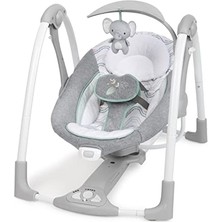 Esranın Dünyası Ingenuity Convertme 2'si 1 Arada Kompakt Taşınabilir Otomatik Bebek Salıncağı ve Bebek Koltuğu, Pil Tasarrufu Sağlayan Titreşimler, Doğa Sesleri, 0-9 Ay 3-9 kg (Swell)