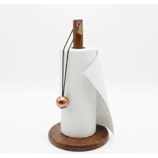 Esranın Dünyası Deconox Doğal Bambu Bohem Top Tutacaklı Kağıt Havluluk - Dekoratif Ahşap Stand (30X14 Cm, Kahve ve Bambu Renk Seçenekli, 1 Adet) (Kahve)