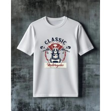 Comvicho Classic Motorcycles Baskılı Oversize Tişört