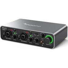 Esranın Dünyası 60 Db Pro-Preamp, 24BIT/192KHZ, Pc ve Akıllı Telefon Için Çift USB Arayüzü, Ev Kaydı Için Yönlendirme Yazılımı, Müzik Prodüksiyonu, Gitar, Podcast, Akış (PS22) ile Pc Için USB Ses Arabirimi