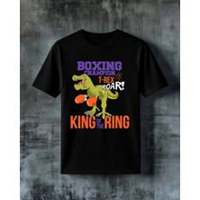 Comvicho Boxing Champion Trex Roar Baskılı Oversize Tişört