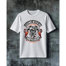 Comvicho Legends Never Die Shovelhead Baskılı Oversize Tişört