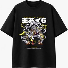 Comvicho Luffy Gear Baskılı Siyah Tişört